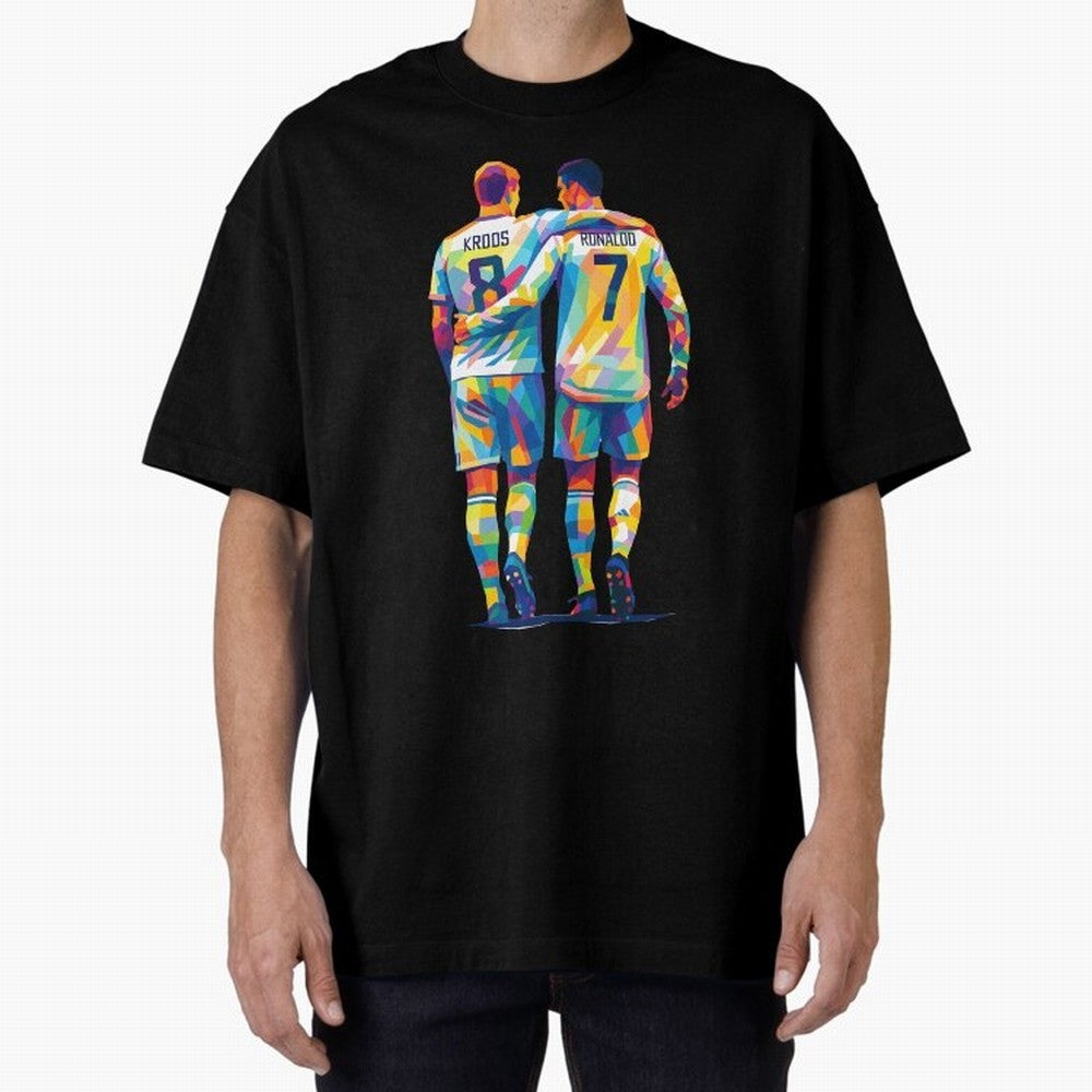 Cristiano Ronaldo & Toni Kroos Wpap Art Oversized T-Shirt Feel the Heartbeat of FIFA World Cup 2026 Group Stage Spirit, Driven by England, CR7, Tournament Hype, Historic Matchups, Family Viewing Parties and Global Sports Pride; Ideal for Fans Who