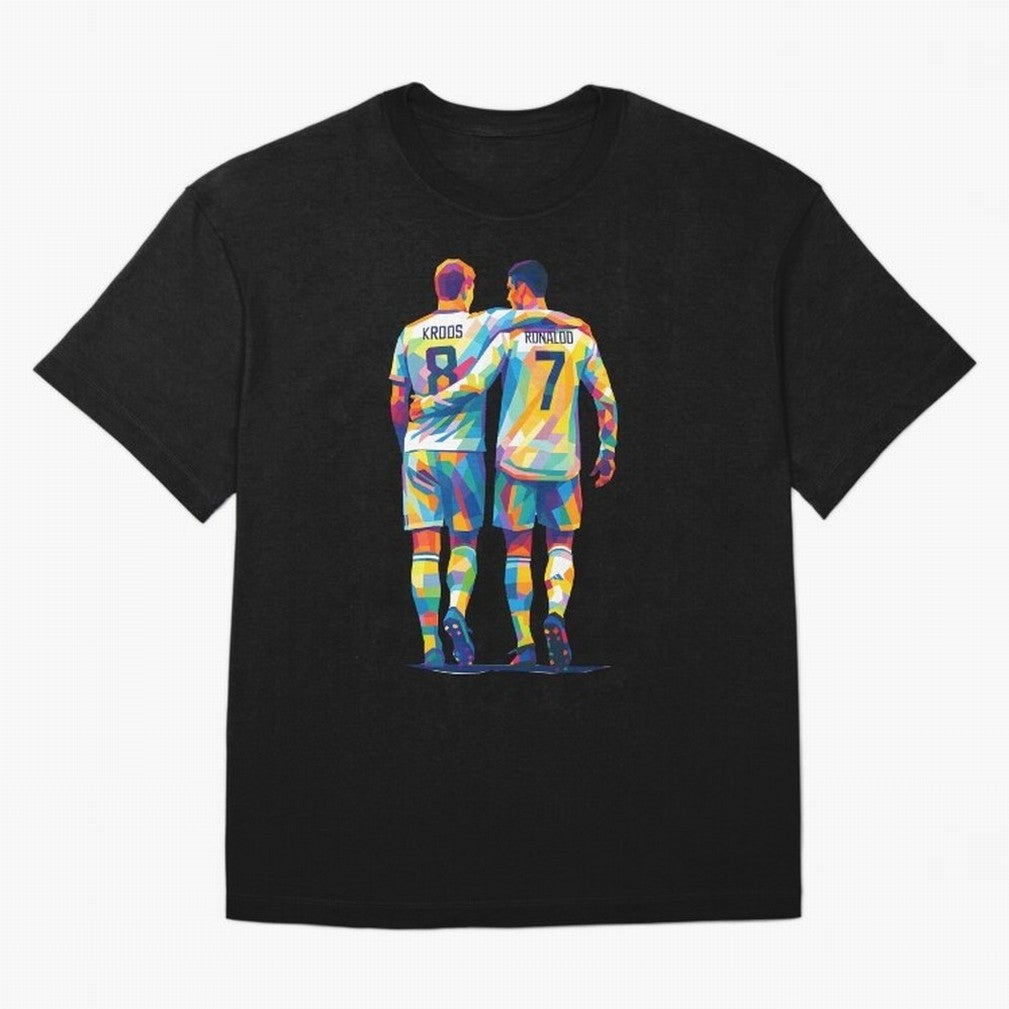 Cristiano Ronaldo & Toni Kroos Wpap Art Oversized T-Shirt Feel the Heartbeat of FIFA World Cup 2026 Group Stage Spirit, Driven by England, CR7, Tournament Hype, Historic Matchups, Family Viewing Parties and Global Sports Pride; Ideal for Fans Who