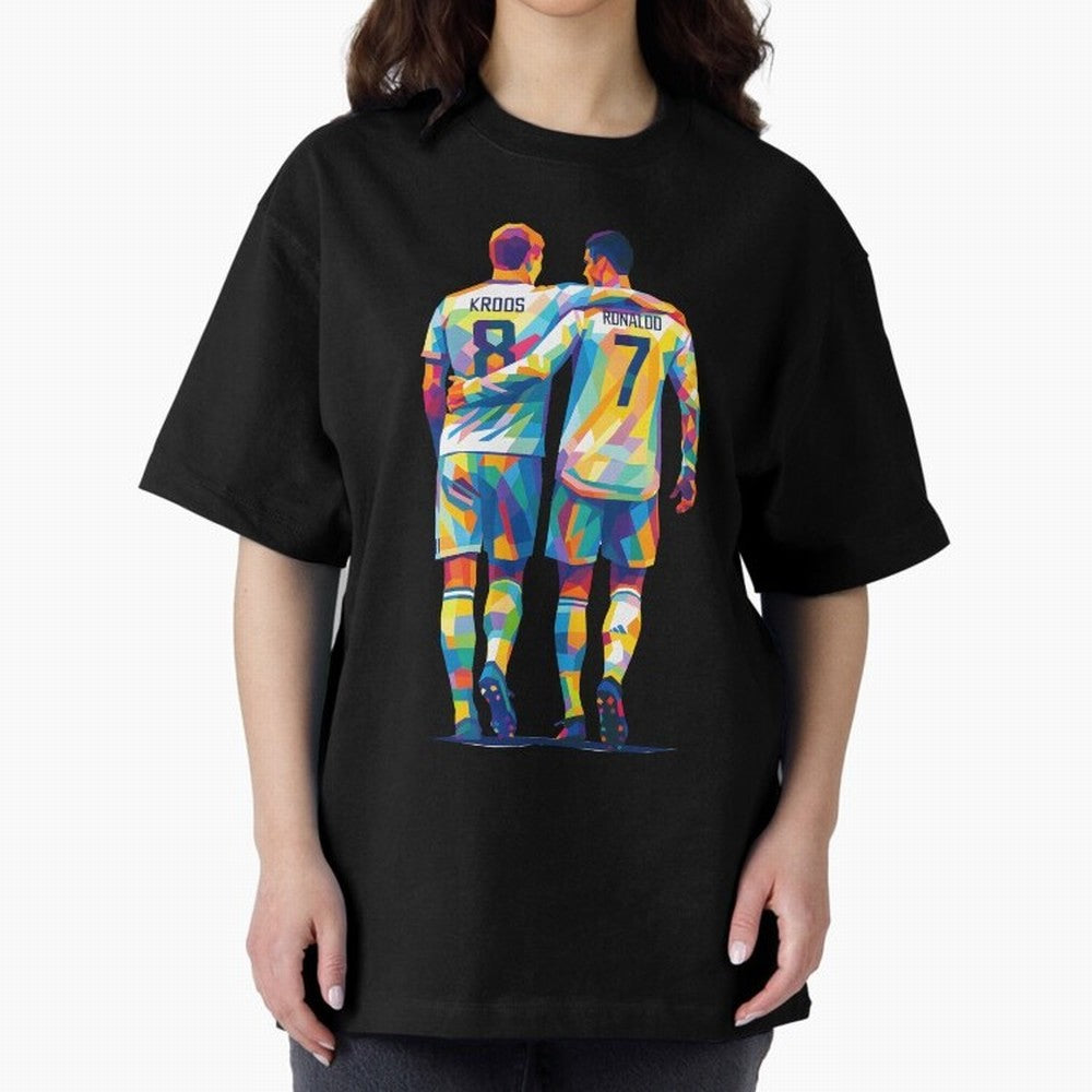 Cristiano Ronaldo & Toni Kroos Wpap Art Oversized T-Shirt Feel the Heartbeat of FIFA World Cup 2026 Group Stage Spirit, Driven by England, CR7, Tournament Hype, Historic Matchups, Family Viewing Parties and Global Sports Pride; Ideal for Fans Who