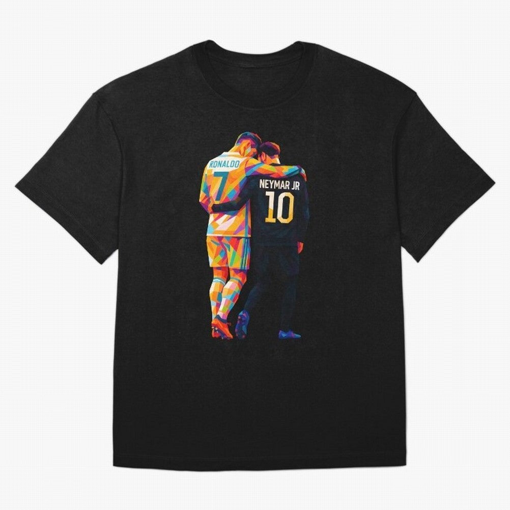 Cristiano Ronaldo & Neymar JR Wpap Art Oversized T-Shirt Get Ready for FIFA World Cup 2026 Highlighting Messi, Brazil Energy, Stadium Memories, Football Loyalty, International Chants and Championship Tradition; Created for Match Day Parties, Soccer