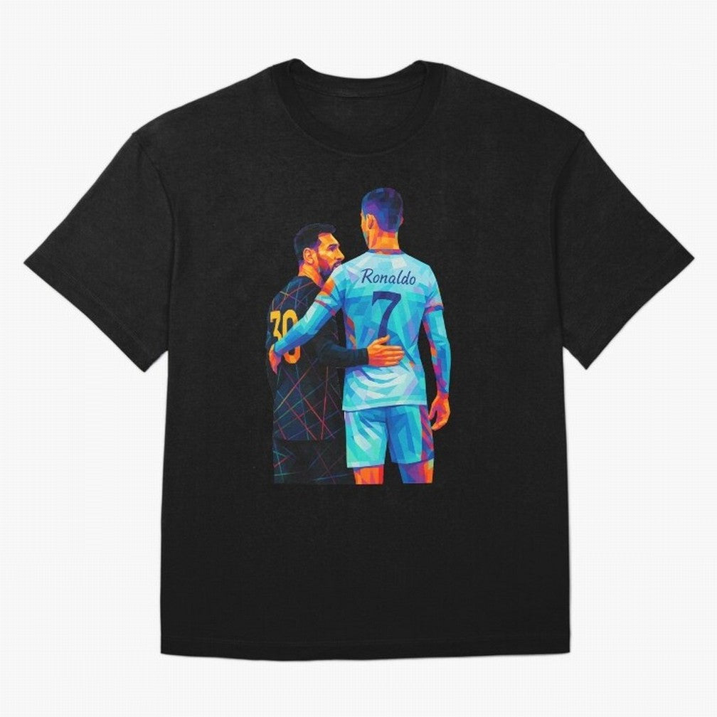 Cristiano Ronaldo & Messi Wpap Art Oversized T-Shirt Follow Every Goal of the FIFA World Cup 2026 Group Stage Journey through Mbappe and Neymar Highlights, England and Germany Pride, Champion Mindset, Group Stage Buzz, Knockout Tension and