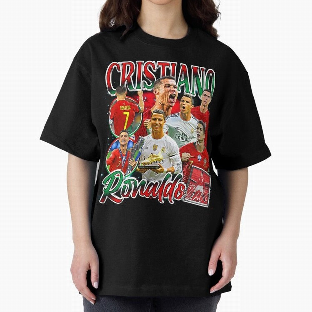 Cristiano Ronaldo Premium Quality Oversized T-Shirt Capture Stadium Memories from FIFA World Cup 2026 for Fans of Messi, Neymar and Mbappe and Germany, Bringing Supporter Pride, Iconic Celebrations, Legendary Names and Global Match Day Energy;
