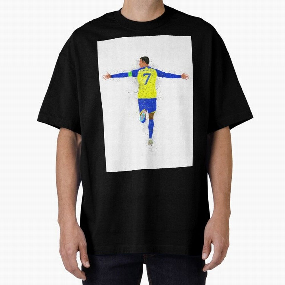 Cristiano Ronaldo Al Nassr Football Oversized T-Shirt Celebrate Global Passion for the FIFA World Cup 2026 Group Stage Journey through CR7 and Messi Highlights, France and Portugal Pride, Supporter Pride, Iconic Celebrations, Legendary Names and