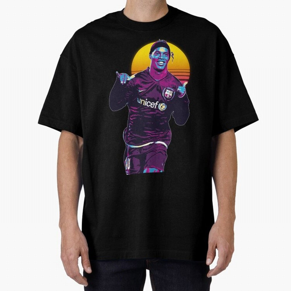 ronaldinho retro Oversized T-Shirt Represent Fans Who Live for Global Football Passion for FIFA World Cup 2026, Capturing CR7, Germany, Football History, Final Match Energy, Crowd Noise and Once in a Lifetime Moments; Perfect for People Who Love