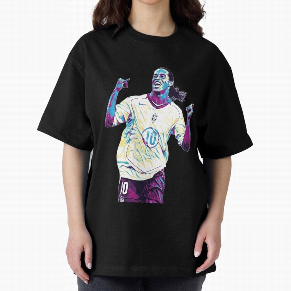Ronaldinho brazil team Oversized T-Shirt Experience the Global Stage of Global Football Passion for FIFA World Cup 2026 USA Canada Mexico, Capturing Neymar, Haaland and Cristiano Ronaldo, Portugal, Match Day Excitement, Supporter Culture, Golden
