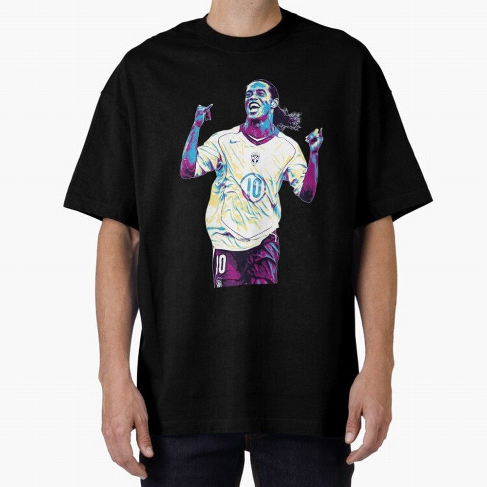 Ronaldinho brazil team Oversized T-Shirt Experience the Global Stage of Global Football Passion for FIFA World Cup 2026 USA Canada Mexico, Capturing Neymar, Haaland and Cristiano Ronaldo, Portugal, Match Day Excitement, Supporter Culture, Golden