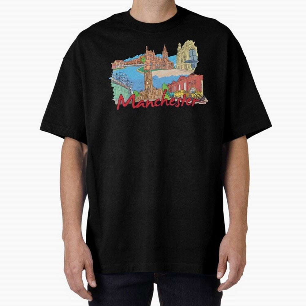 Manchester Oversized T-Shirt Remember FIFA World Cup 2026 for Fans of Mbappe and Neymar and England and Germany, Bringing Sports Nostalgia, International Competition, Famous Players and Unforgettable Victories; Built for Supporters Chasing Trophy