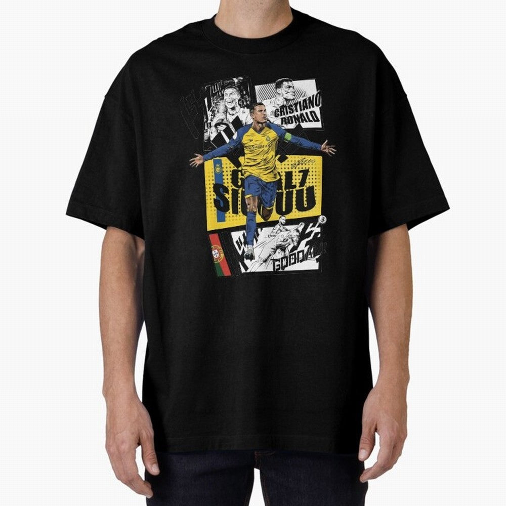 Cristiano Ronaldo CR7 Scorer Oversized T-Shirt Bring FIFA World Cup 2026 USA Canada Mexico Spirit, Made for England, Haaland, Vintage Soccer Flavor, Modern Football Stars, National Flags and Final Night Emotion; Made for Collectors Who Enjoy Iconic