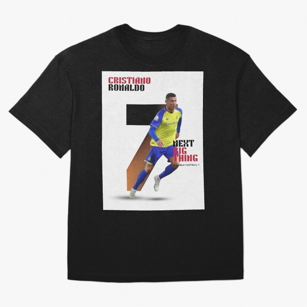 Cristiano Ronaldo (CR7) Oversized T-Shirt Represent FIFA World Cup 2026 Spirit, Highlighting Argentina and Brazil, Messi, CR7 and Mbappe, Vintage Soccer Flavor, Modern Football Stars, National Flags and Final Night Emotion; Made for Die Hard