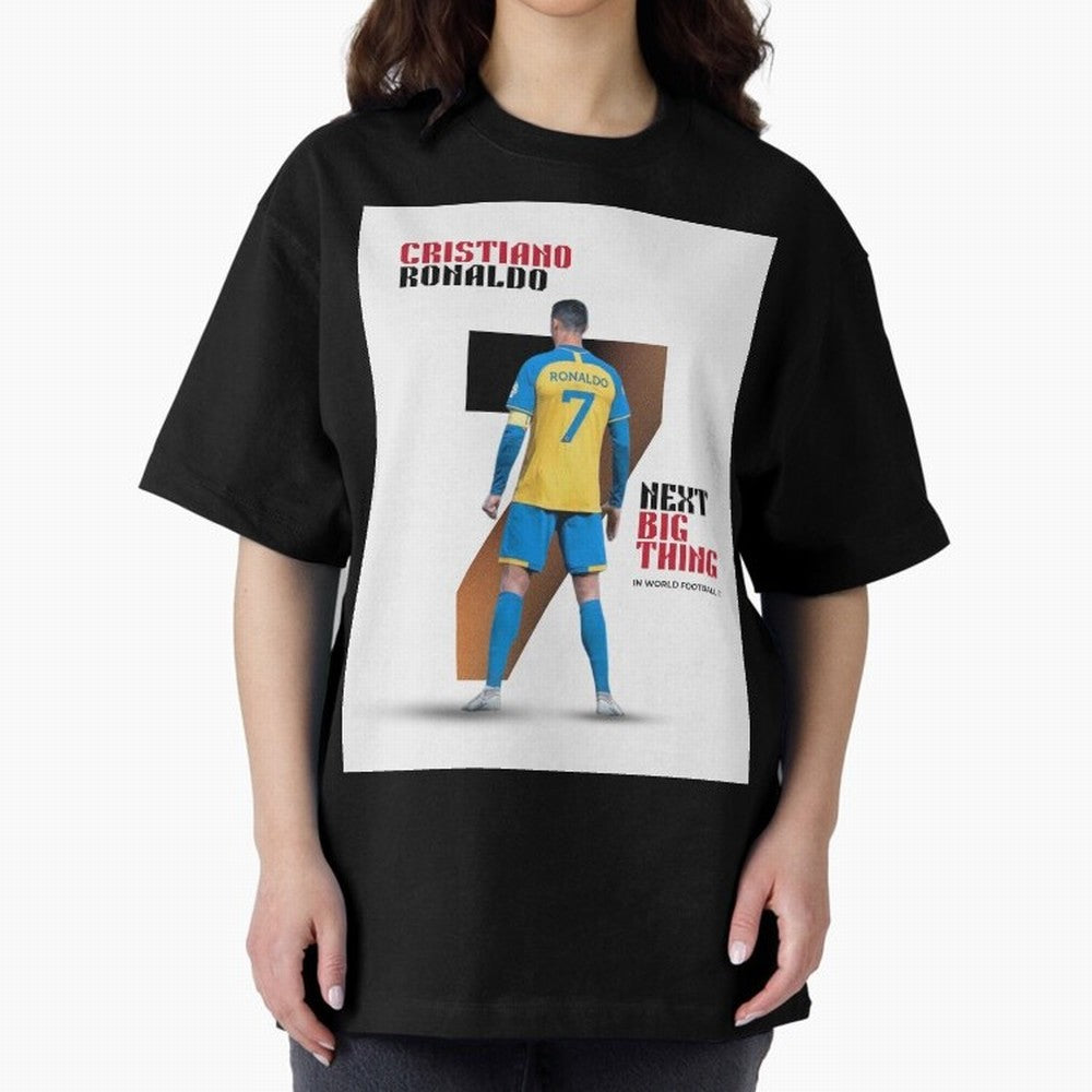 Cristiano Ronaldo Oversized T-Shirt Bring Trophy Dreams to Global Football Passion for FIFA World Cup 2026 Group Stage, Driven by Cristiano Ronaldo, France and Portugal, Soccer Culture, Superstar Moments, National Team Dreams and Competitive Fire;