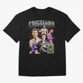 Cristiano Ronaldo Bootleg design Oversized T-Shirt Capture Stadium Memories from Global Football Passion for FIFA World Cup 2026 Group Stage, Featuring Cristiano Ronaldo, Haaland and CR7, Brazil, Portugal and Argentina, Fan Favorite Moments,