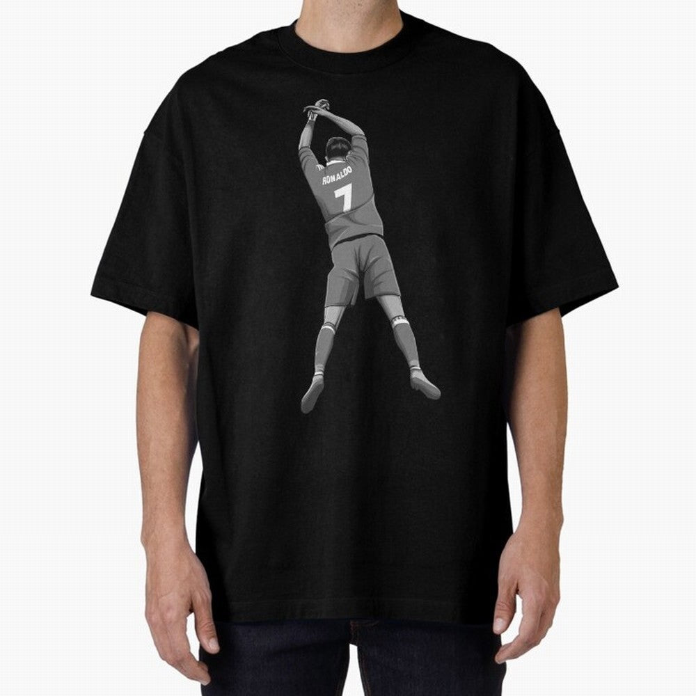 Cristiano Ronaldo Black and White Version Oversized T-Shirt Experience FIFA World Cup 2026 Group Stage for Fans of Messi and England and Germany, Bringing Tournament Hype, Historic Matchups, Family Viewing Parties and Global Sports Pride; Ideal for