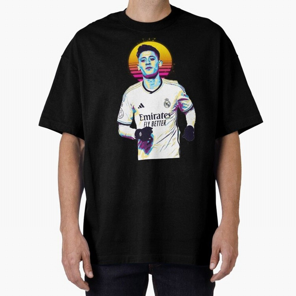 Arda Guler retro 80s Oversized T-Shirt Bring Home the FIFA World Cup 2026 Group Stage Journey through CR7 and Messi Highlights, Argentina, France and Brazil Pride, Worldwide Fan Energy, Dramatic Goals, Stadium Lights and Championship Celebrations;