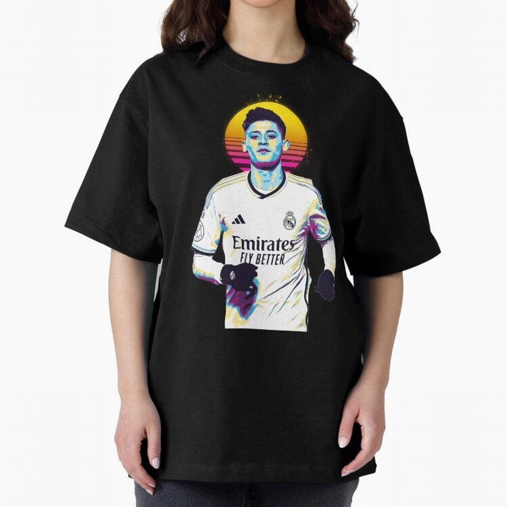 Arda Guler retro 80s Oversized T-Shirt Bring Home the FIFA World Cup 2026 Group Stage Journey through CR7 and Messi Highlights, Argentina, France and Brazil Pride, Worldwide Fan Energy, Dramatic Goals, Stadium Lights and Championship Celebrations;