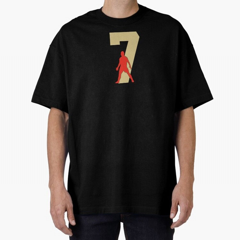 Ronaldo 7 Soccer Icon Oversized T-Shirt Join the Countdown to FIFA World Cup 2026 USA Canada Mexico for Fans of CR7 and Brazil, Bringing Vintage Soccer Flavor, Modern Football Stars, National Flags and Final Night Emotion; Made for Die Hard