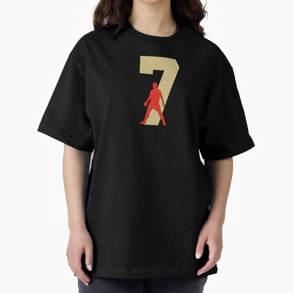 Ronaldo 7 Soccer Icon Oversized T-Shirt Join the Countdown to FIFA World Cup 2026 USA Canada Mexico for Fans of CR7 and Brazil, Bringing Vintage Soccer Flavor, Modern Football Stars, National Flags and Final Night Emotion; Made for Die Hard