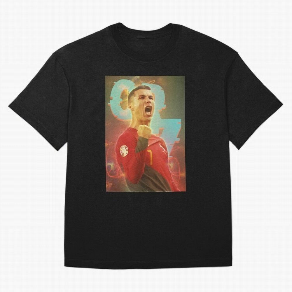 Ronaldo selebration Oversized T-Shirt Represent the FIFA World Cup 2026 Group Stage Journey through Mbappe Highlights, Spain Pride, Retro Football Energy, Iconic Rivalries, Trophy Chase Drama and Stadium Atmosphere; Ideal for Football Dads,