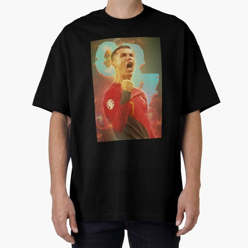 Ronaldo selebration Oversized T-Shirt Represent the FIFA World Cup 2026 Group Stage Journey through Mbappe Highlights, Spain Pride, Retro Football Energy, Iconic Rivalries, Trophy Chase Drama and Stadium Atmosphere; Ideal for Football Dads,