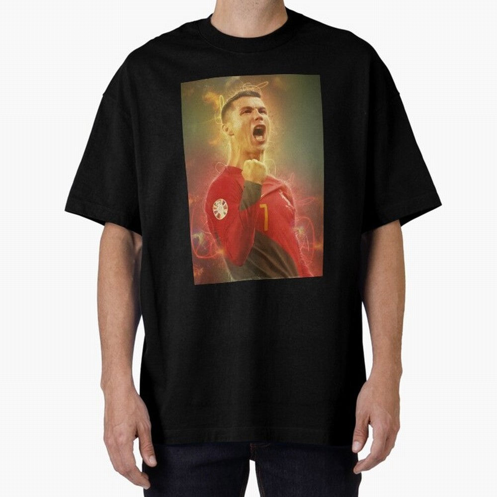 Ronaldo portugal jarsey Oversized T-Shirt Represent Football Lovers during Global Football Passion for FIFA World Cup 2026, Built around Mbappe, France and Portugal, Fan Favorite Moments, National Team Passion, Big Match Drama and Soccer History;