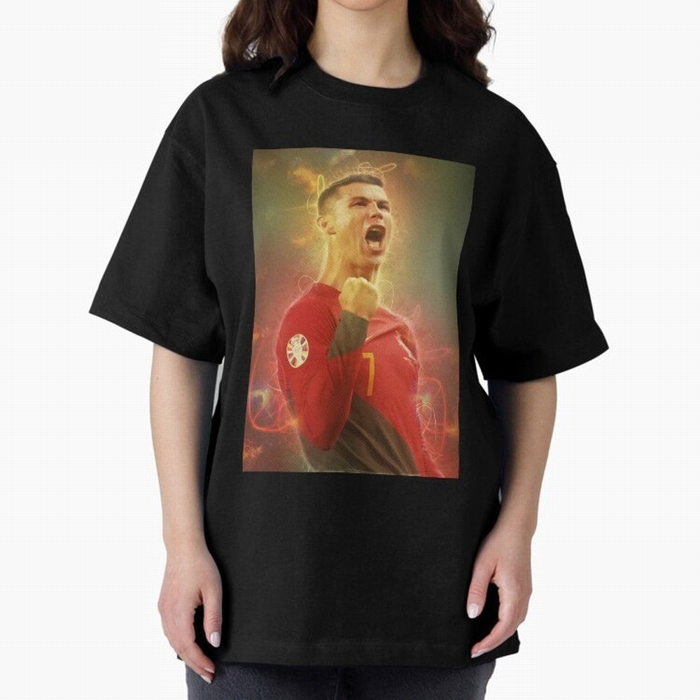 Ronaldo portugal jarsey Oversized T-Shirt Represent Football Lovers during Global Football Passion for FIFA World Cup 2026, Built around Mbappe, France and Portugal, Fan Favorite Moments, National Team Passion, Big Match Drama and Soccer History;