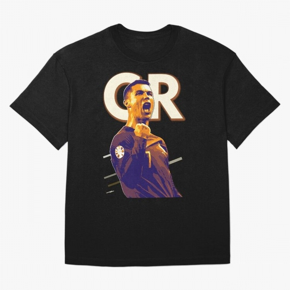 Cristiano Ronaldo Oversized T-Shirt Feel International Energy from FIFA World Cup 2026 USA Canada Mexico Spirit, Centered on Netherlands, Haaland and Mbappe, Championship Spirit, Famous Goals, Roaring Crowds and International Football Unity;