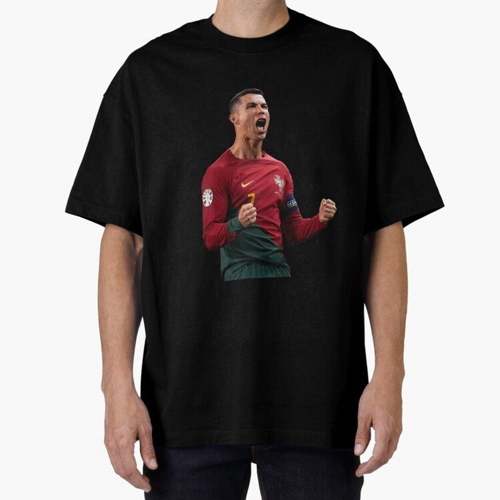 Cristiano Ronaldo T-Shirt Oversized T-Shirt Celebrate the Magic of FIFA World Cup 2026 USA Canada Mexico for Fans of Messi, Neymar and Mbappe and Argentina, France and Brazil, Bringing Vintage Soccer Flavor, Modern Football Stars, National Flags
