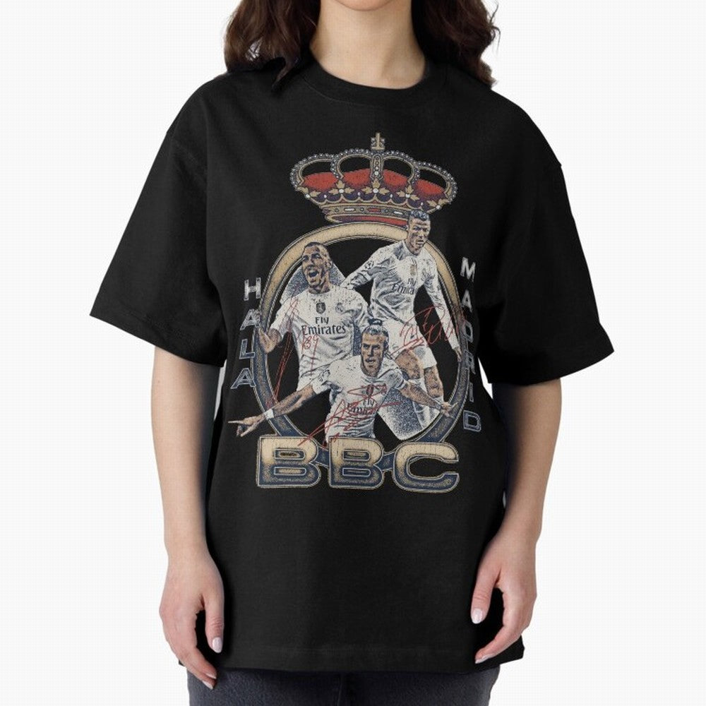 BBC of Real Madrid Oversized T-Shirt Bring Global Tournament Vibes to Match Day Hype around FIFA World Cup 2026, Neymar, Argentina, France and Brazil, Champion Mindset, Group Stage Buzz, Knockout Tension and Passionate Fan Culture; Made for