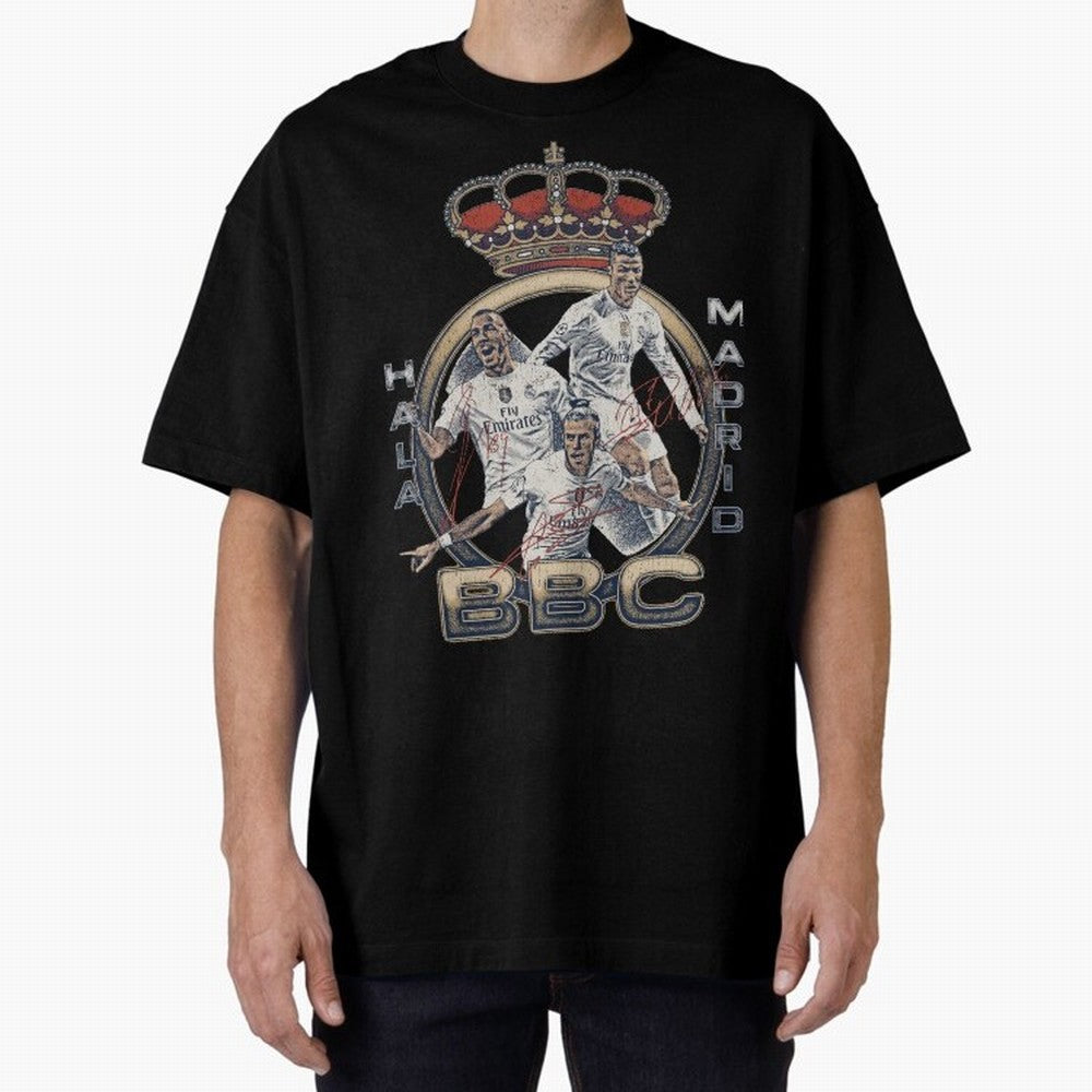 BBC of Real Madrid Oversized T-Shirt Bring Global Tournament Vibes to Match Day Hype around FIFA World Cup 2026, Neymar, Argentina, France and Brazil, Champion Mindset, Group Stage Buzz, Knockout Tension and Passionate Fan Culture; Made for