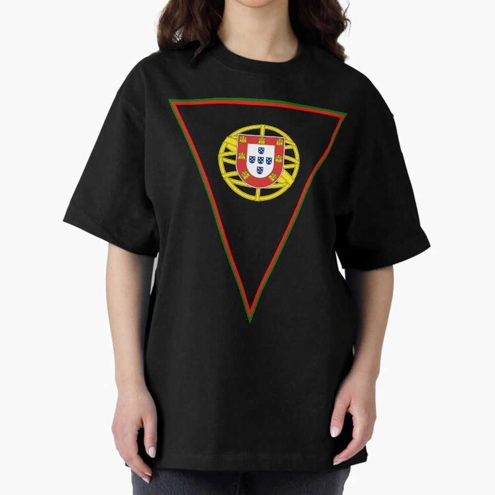Portugal Flag & Coat of arms Oversized T-Shirt Fuel Match Day Hype around FIFA World Cup 2026 Group Stage, Mbappe, France and Portugal, Game Day Rituals, Football Legends, Country Pride and the Road to the Final; Perfect for Supporters Who Want