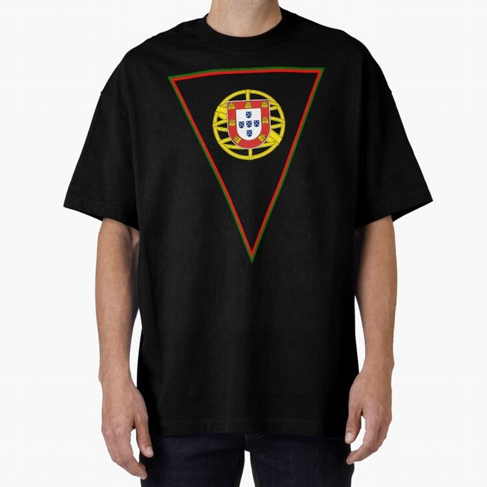 Portugal Flag & Coat of arms Oversized T-Shirt Fuel Match Day Hype around FIFA World Cup 2026 Group Stage, Mbappe, France and Portugal, Game Day Rituals, Football Legends, Country Pride and the Road to the Final; Perfect for Supporters Who Want