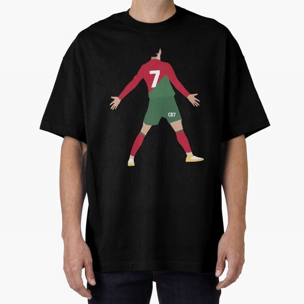 Cristiano Ronaldo illustration Oversized T-Shirt Show Love for Legendary Goals in FIFA World Cup 2026 USA Canada Mexico Spirit, with Argentina, Messi, Stadium Chants, National Pride, Trophy Dreams and Unforgettable Football Memories; Perfect for