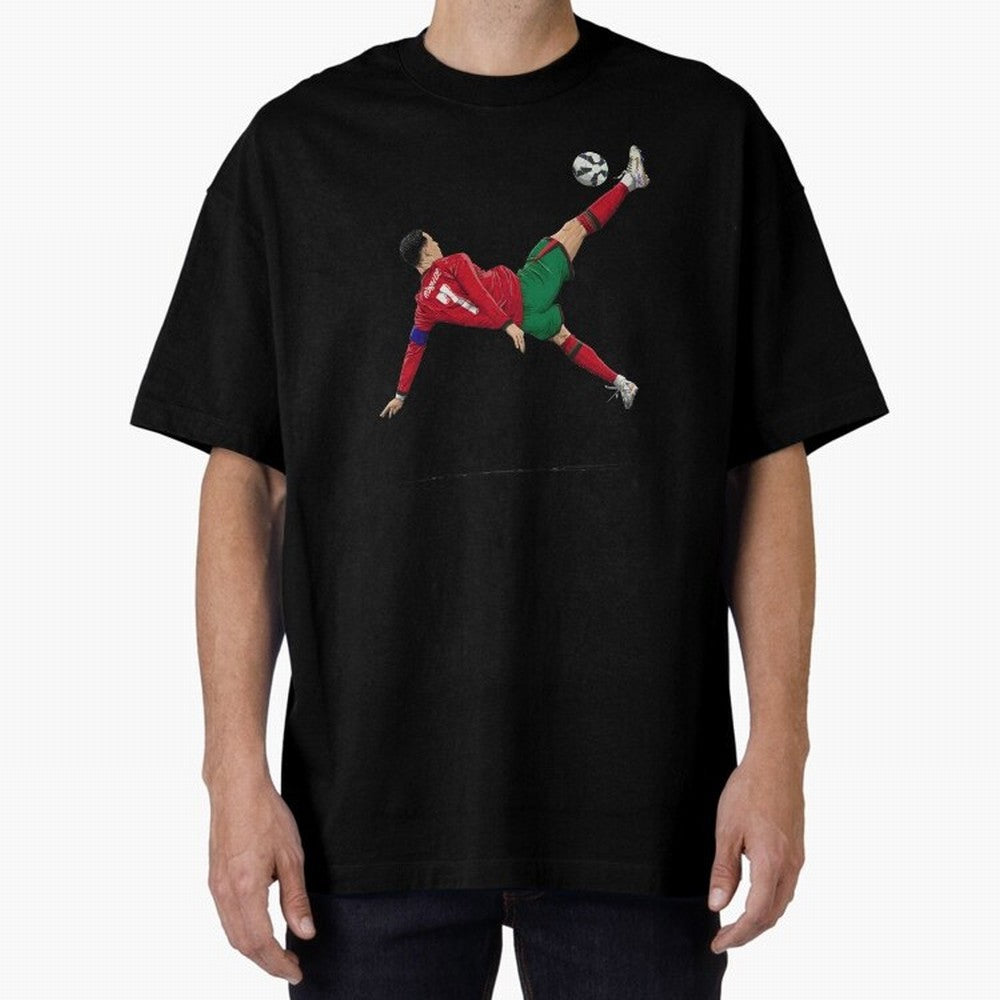 Ronaldo 910 Goal Bicycle Kick Oversized T-Shirt Keep the Legacy of FIFA World Cup 2026 USA Canada Mexico Spirit, with England, Mbappe, Football Passion, Legendary Performances, Festival Vibes and Supporter Community; Made for Collectors Who Enjoy
