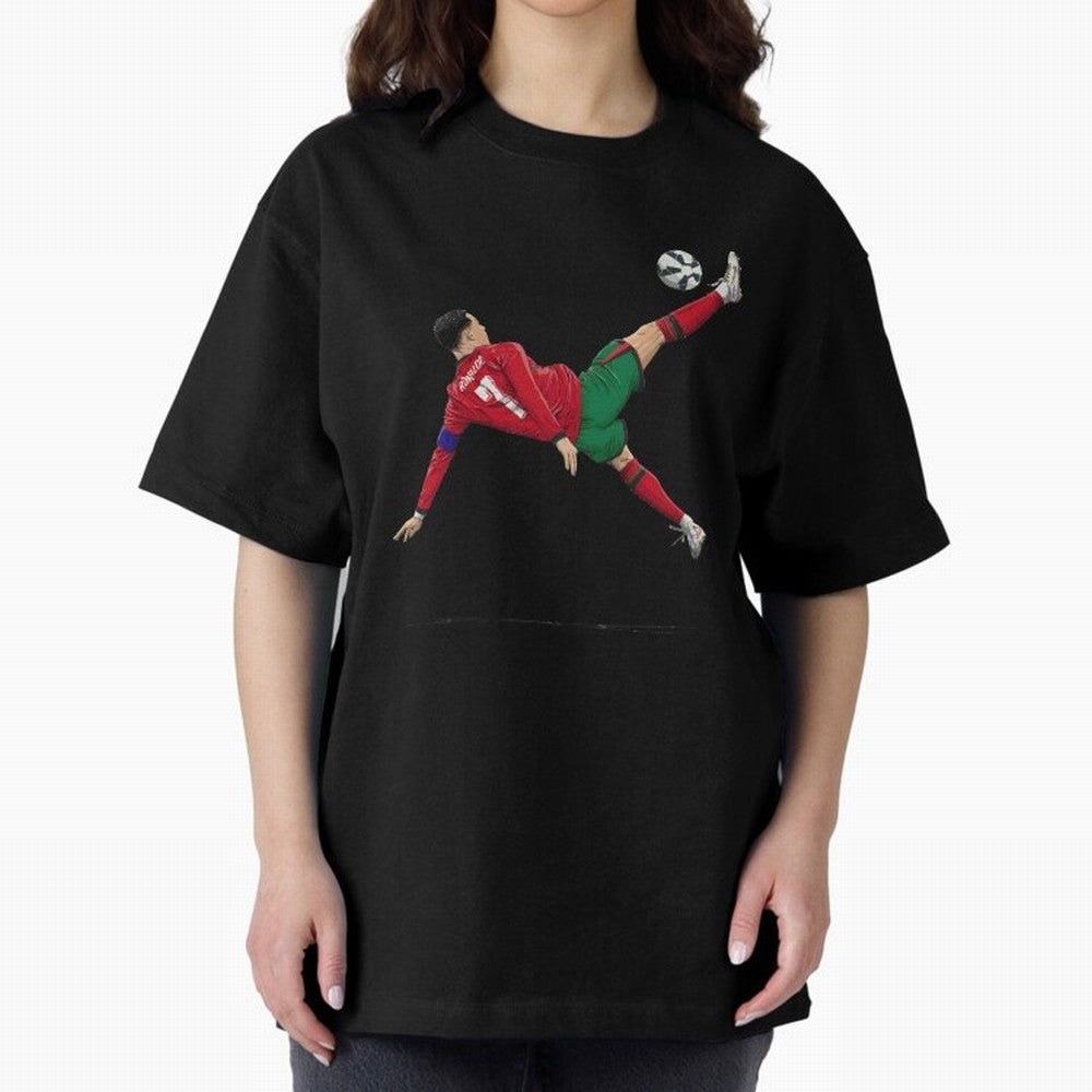 Ronaldo 910 Goal Bicycle Kick Oversized T-Shirt Keep the Legacy of FIFA World Cup 2026 USA Canada Mexico Spirit, with England, Mbappe, Football Passion, Legendary Performances, Festival Vibes and Supporter Community; Made for Collectors Who Enjoy