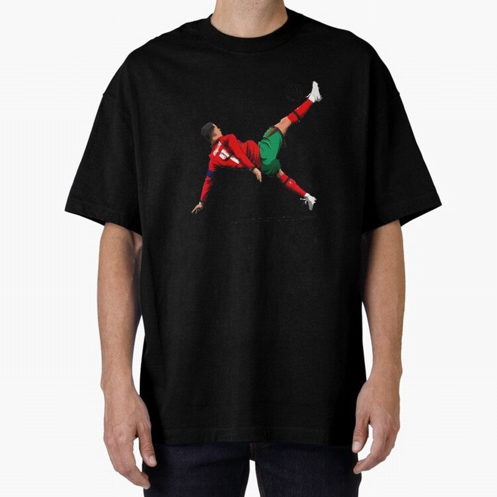 Cristiano Ronaldo 910th Goal Bicycle Kick Tribute Oversized T-Shirt Show Championship Spirit for FIFA World Cup 2026 Featuring Messi and Cristiano Ronaldo, Netherlands Energy, Champion Mindset, Group Stage Buzz, Knockout Tension and Passionate Fan