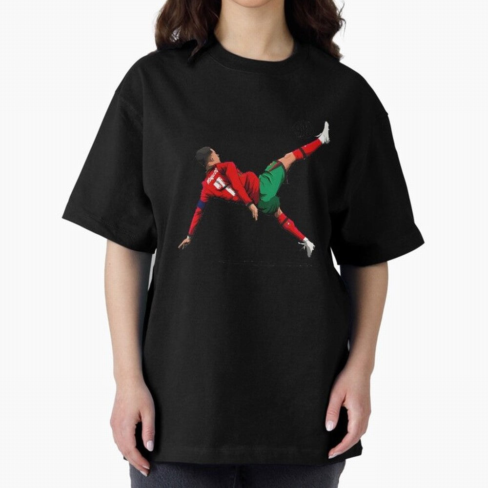 Cristiano Ronaldo 910th Goal Bicycle Kick Tribute Oversized T-Shirt Show Championship Spirit for FIFA World Cup 2026 Featuring Messi and Cristiano Ronaldo, Netherlands Energy, Champion Mindset, Group Stage Buzz, Knockout Tension and Passionate Fan