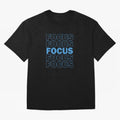 Focus Focus Focus (Blue) Oversized T-Shirt Spotlight Global Football Passion for FIFA World Cup 2026 Group Stage, Featuring Cristiano Ronaldo, Haaland and CR7, Brazil, Tournament Hype, Historic Matchups, Family Viewing Parties and Global Sports