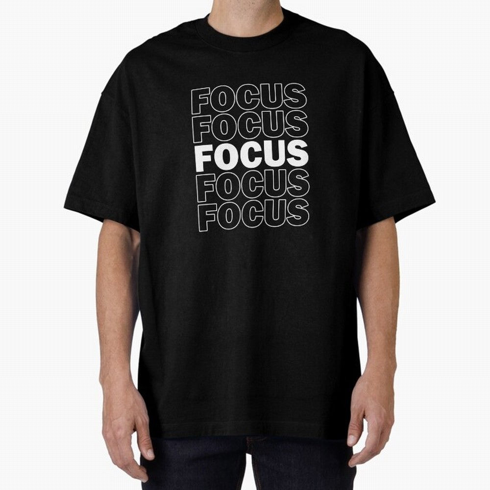 Focus Focus Focus (White Design) Oversized T-Shirt Honor Champions and Dreams in the FIFA World Cup 2026 USA Canada Mexico Journey through Cristiano Ronaldo Highlights, Netherlands Pride, Stadium Memories, Football Loyalty, International Chants and