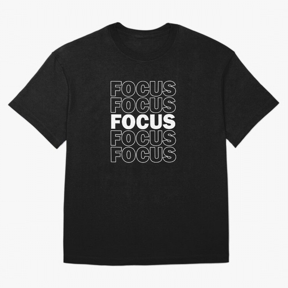 Focus Focus Focus (White Design) Oversized T-Shirt Honor Champions and Dreams in the FIFA World Cup 2026 USA Canada Mexico Journey through Cristiano Ronaldo Highlights, Netherlands Pride, Stadium Memories, Football Loyalty, International Chants and