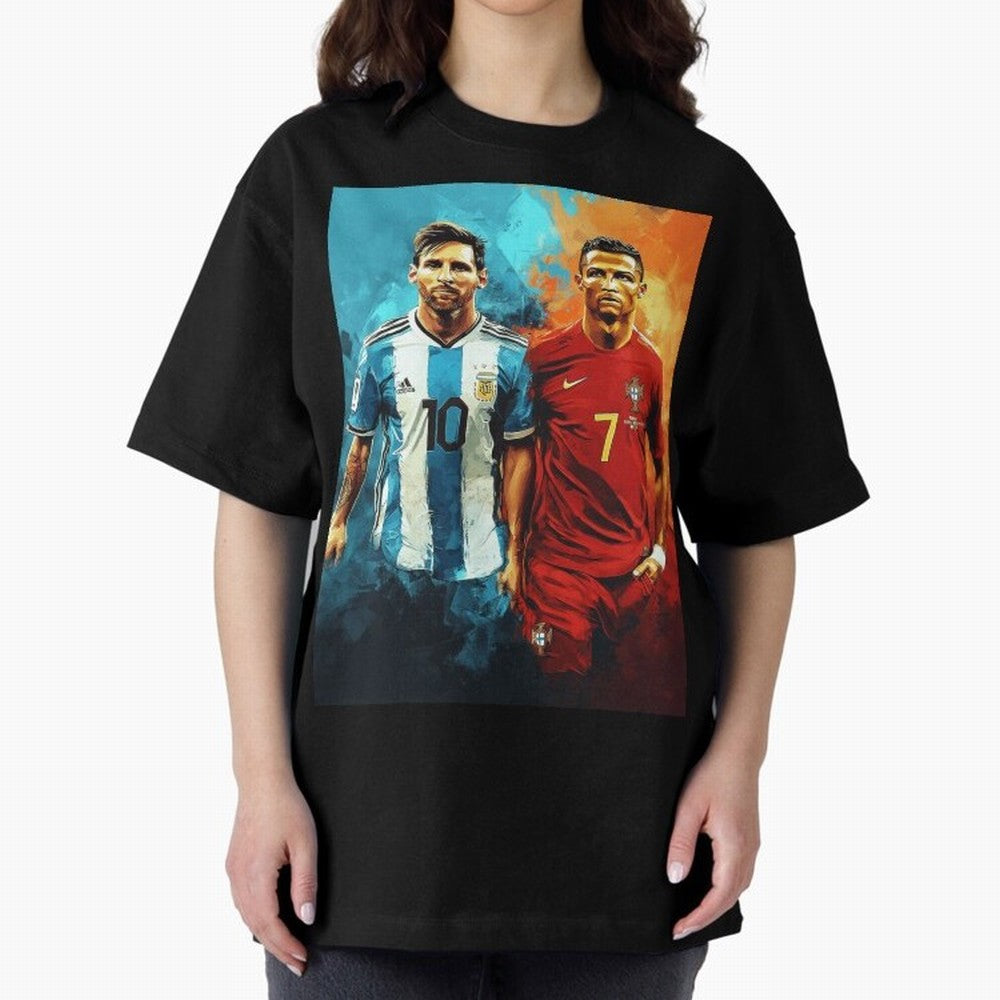 Lionel Messi and Cristiano Ronaldo Oversized T-Shirt Show Your Stadium Side during the FIFA World Cup 2026 USA Canada Mexico Journey through Messi Highlights, Argentina Pride, Game Day Rituals, Football Legends, Country Pride and the Road to the