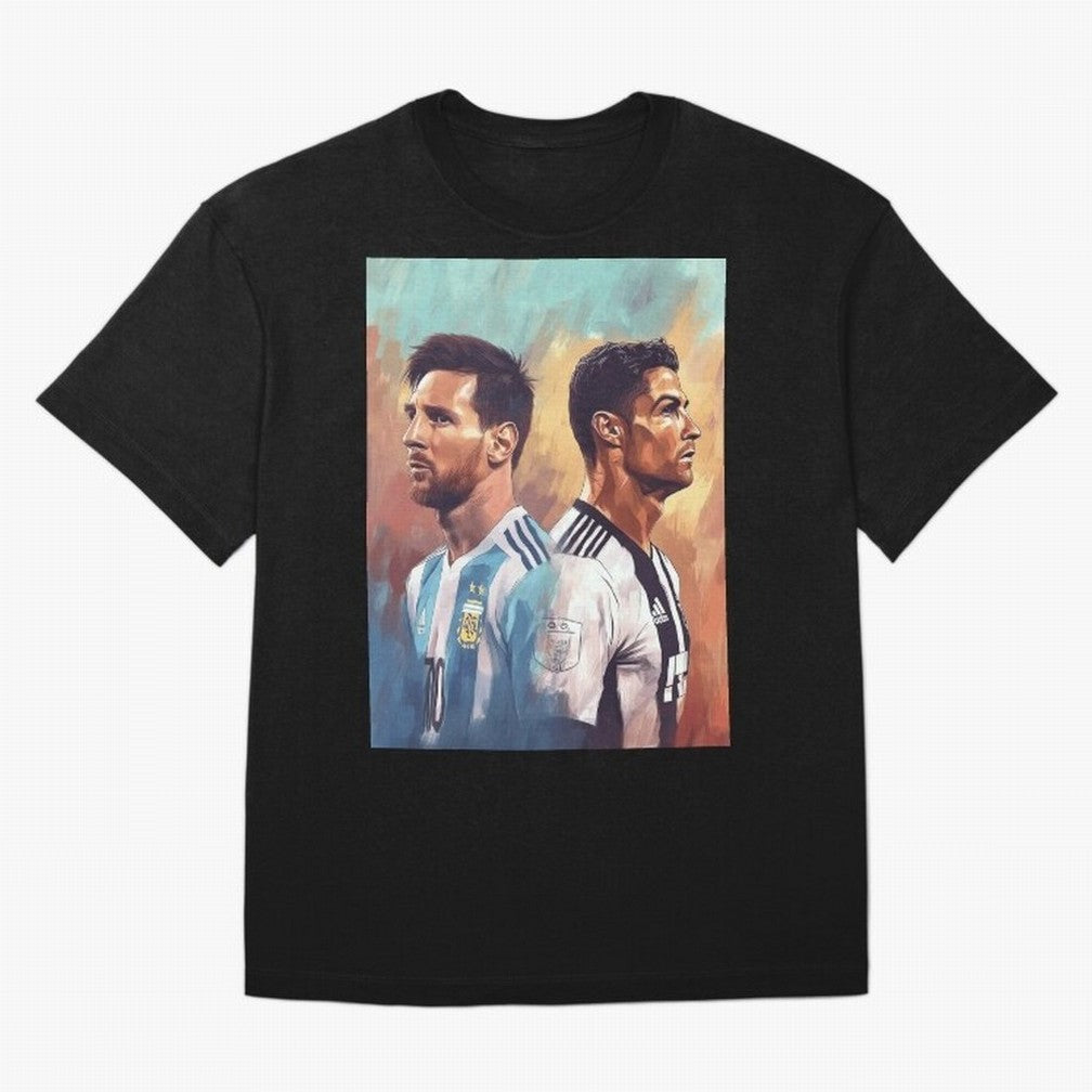 Lionel Messi and Cristiano Ronaldo Oversized T-Shirt Elevate the FIFA World Cup 2026 Journey through CR7 and Messi Highlights, Argentina and Brazil Pride, Sports Nostalgia, International Competition, Famous Players and Unforgettable Victories;