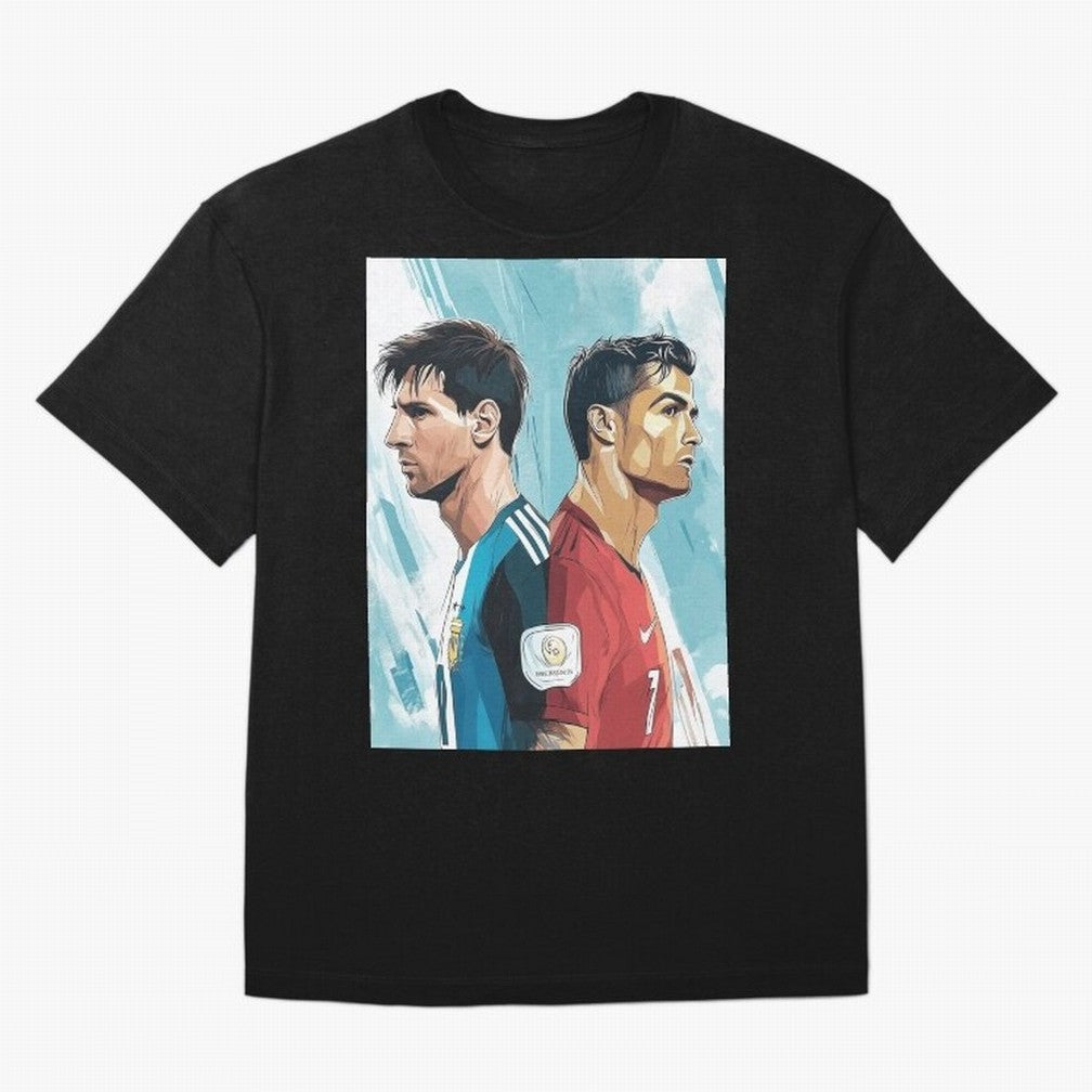 Lionel Messi and Cristiano Ronaldo Oversized T-Shirt Feel the Trophy Chase of the FIFA World Cup 2026 USA Canada Mexico Journey through Mbappe and Neymar Highlights, France Pride, Football Festival Excitement, Trophy Ambitions, Country Rivalries