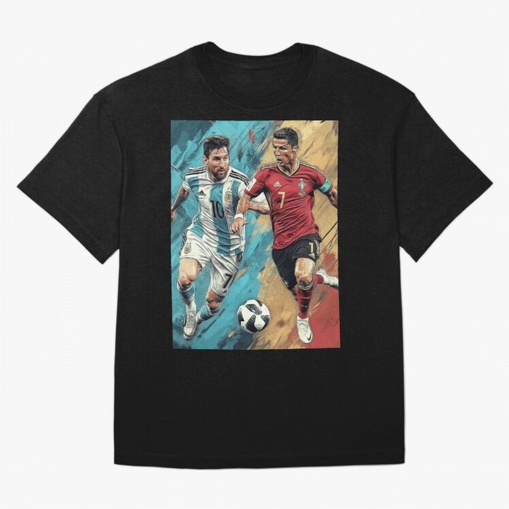 Lionel Messi and Cristiano Ronaldo Oversized T-Shirt Feel FIFA World Cup 2026 USA Canada Mexico Connected to Haaland and Mbappe, Argentina and Brazil Energy, Football History, Final Match Energy, Crowd Noise and Once in a Lifetime Moments; Ideal
