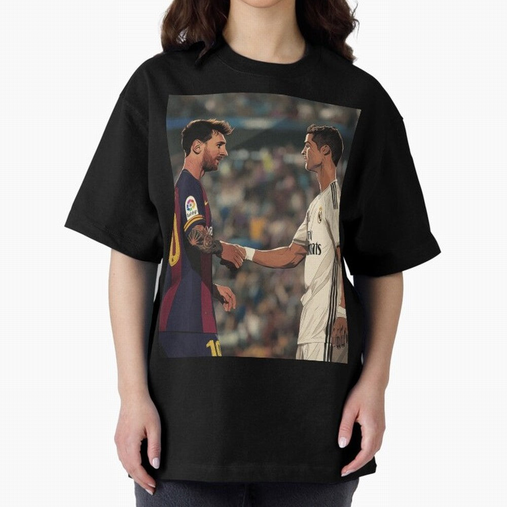 Lionel Messi and Cristiano Ronaldo Oversized T-Shirt Bring World Football Passion into FIFA World Cup 2026 USA Canada Mexico Featuring Cristiano Ronaldo, England Energy, Goal Celebration Energy, Supporter Heritage, Football Icons and Worldwide