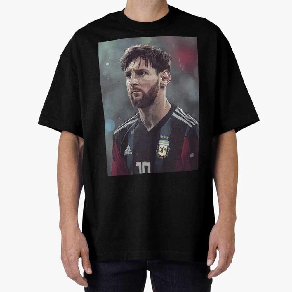Lionel Messi Oversized T-Shirt Show Match Day Excitement for the FIFA World Cup 2026 Journey through Haaland and Mbappe Highlights, Spain and Netherlands Pride, Stadium Memories, Football Loyalty, International Chants and Championship Tradition;