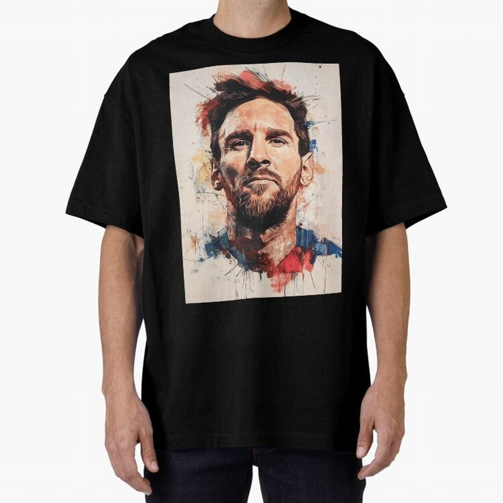 Lionel Messi Oversized T-Shirt Relive Legendary Nights from FIFA World Cup 2026 USA Canada Mexico Highlighting Haaland and Mbappe, Spain and Netherlands Energy, Football Passion, Legendary Performances, Festival Vibes and Supporter Community;