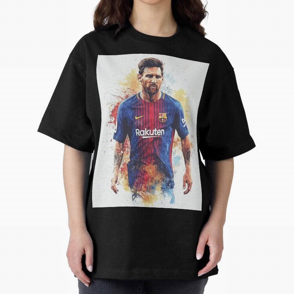 Lionel Messi Oversized T-Shirt Celebrate Fan Culture around FIFA World Cup 2026 Group Stage for Fans of Haaland and Mbappe and Netherlands, Bringing Vintage Soccer Flavor, Modern Football Stars, National Flags and Final Night Emotion; Perfect for