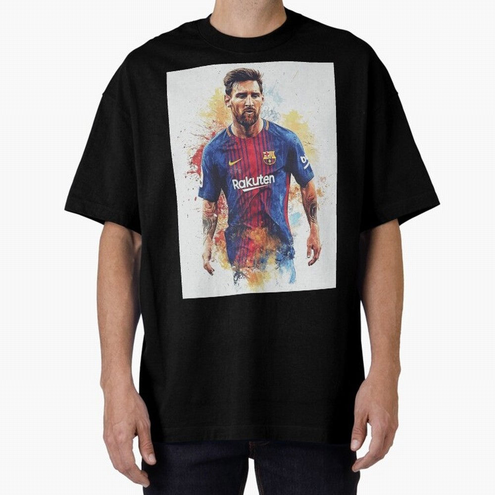 Lionel Messi Oversized T-Shirt Celebrate Fan Culture around FIFA World Cup 2026 Group Stage for Fans of Haaland and Mbappe and Netherlands, Bringing Vintage Soccer Flavor, Modern Football Stars, National Flags and Final Night Emotion; Perfect for