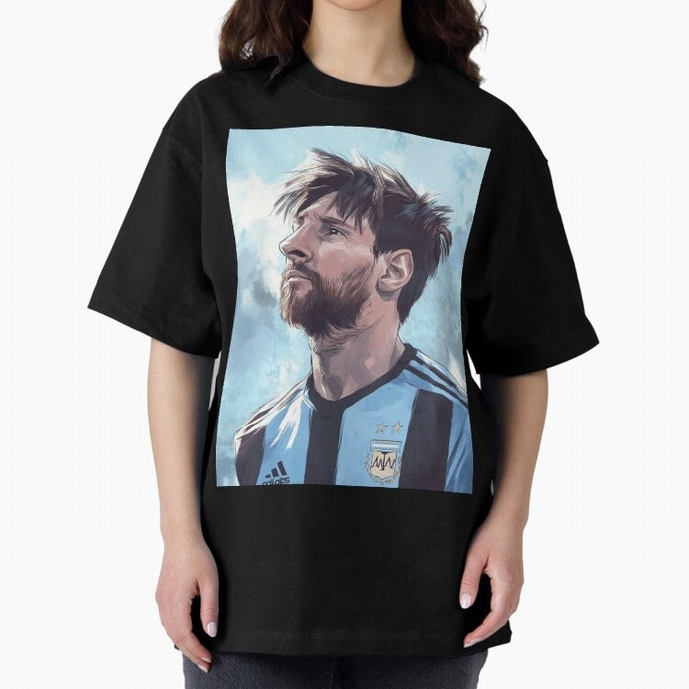Lionel Messi Oversized T-Shirt Embrace FIFA World Cup 2026 Group Stage Capturing Haaland and Mbappe, Netherlands Energy, Football History, Final Match Energy, Crowd Noise and Once in a Lifetime Moments; Perfect for People Who Love Argentina,