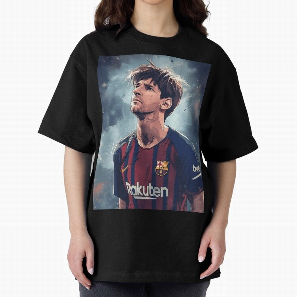 Lionel Messi Oversized T-Shirt Share the Excitement of Global Football Passion for FIFA World Cup 2026 Group Stage, Built around Neymar, Brazil, Match Day Excitement, Supporter Culture, Golden Goals and Global Football Passion; Perfect for People