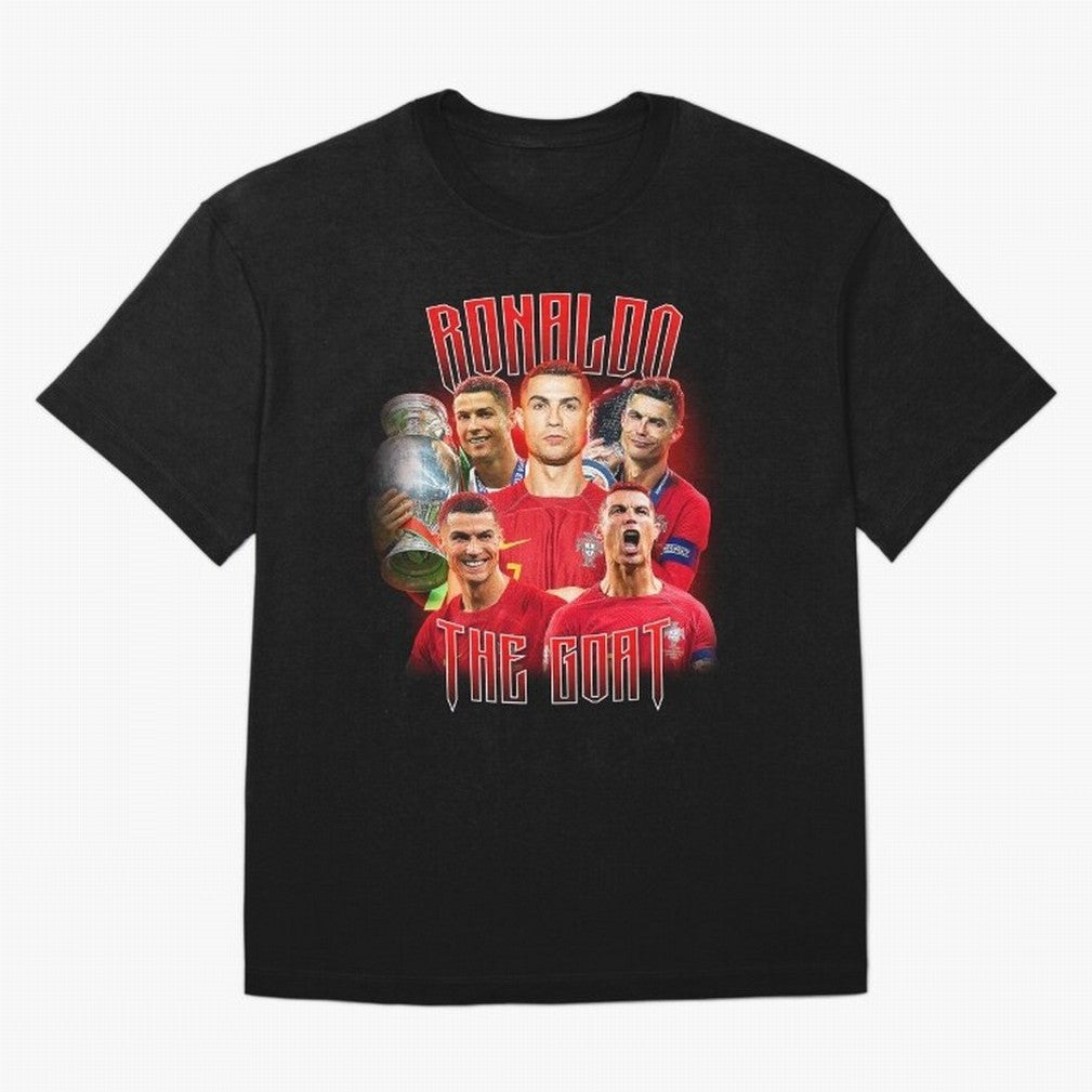 Cristiano Ronaldo Vintage Style Tee, Bootleg Tee, Bootleg T Shirt, Rap Tee Oversized T-Shirt Show Your Stadium Side during Global Football Passion for FIFA World Cup 2026 Group Stage, Filled with Messi, Neymar and Mbappe, Brazil, Football History,